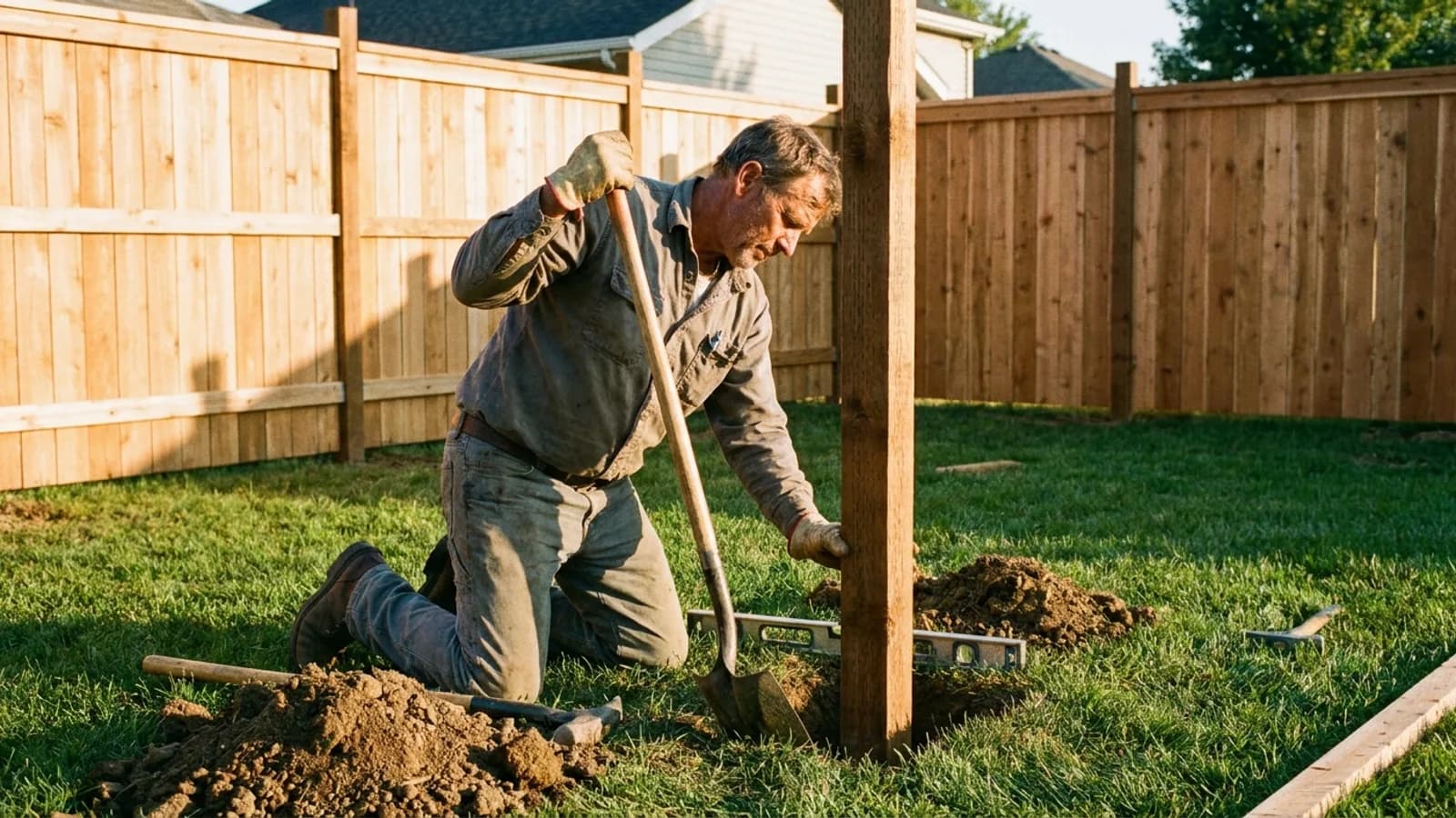 Fence installation or replacement on a residential property