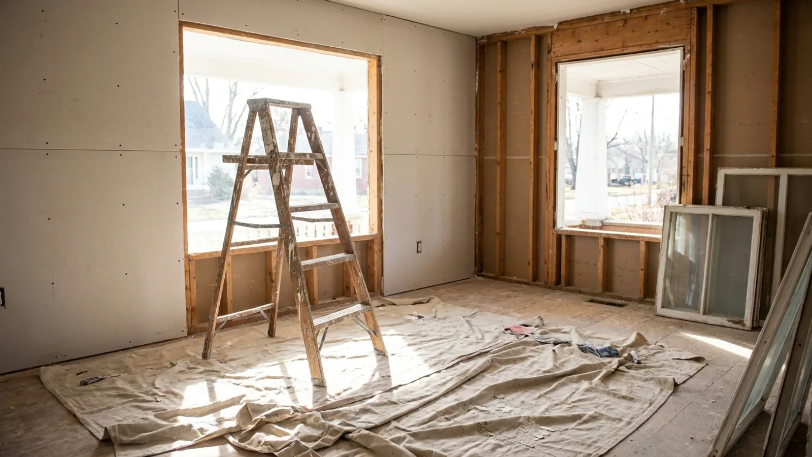 Interior remodeling on a residential property