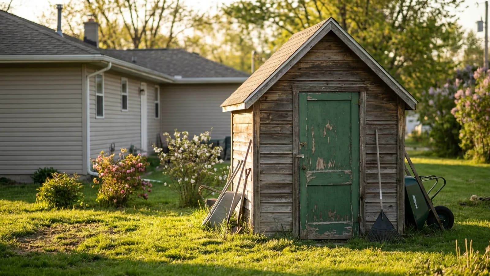 Shed or accessory structure on a residential property