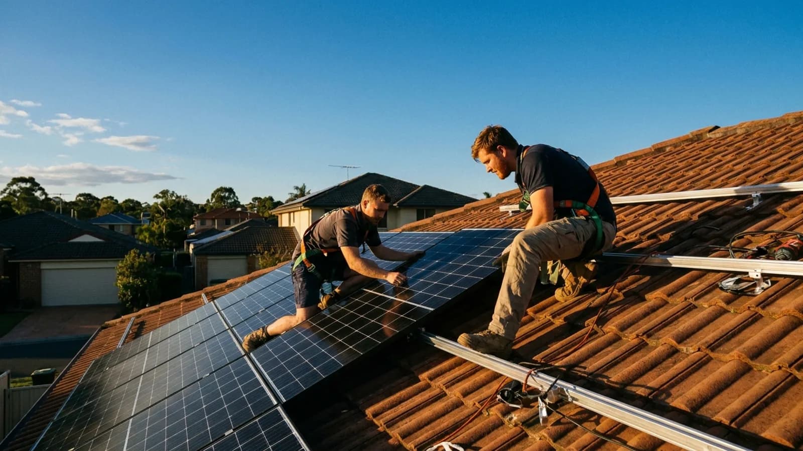 Solar panel installation on a residential property