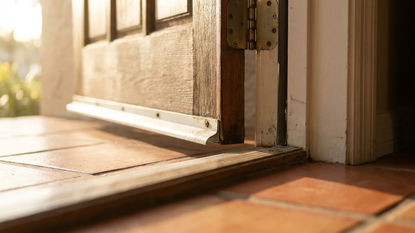 A fiberglass entry door installed and sealed in a Florida doorway
