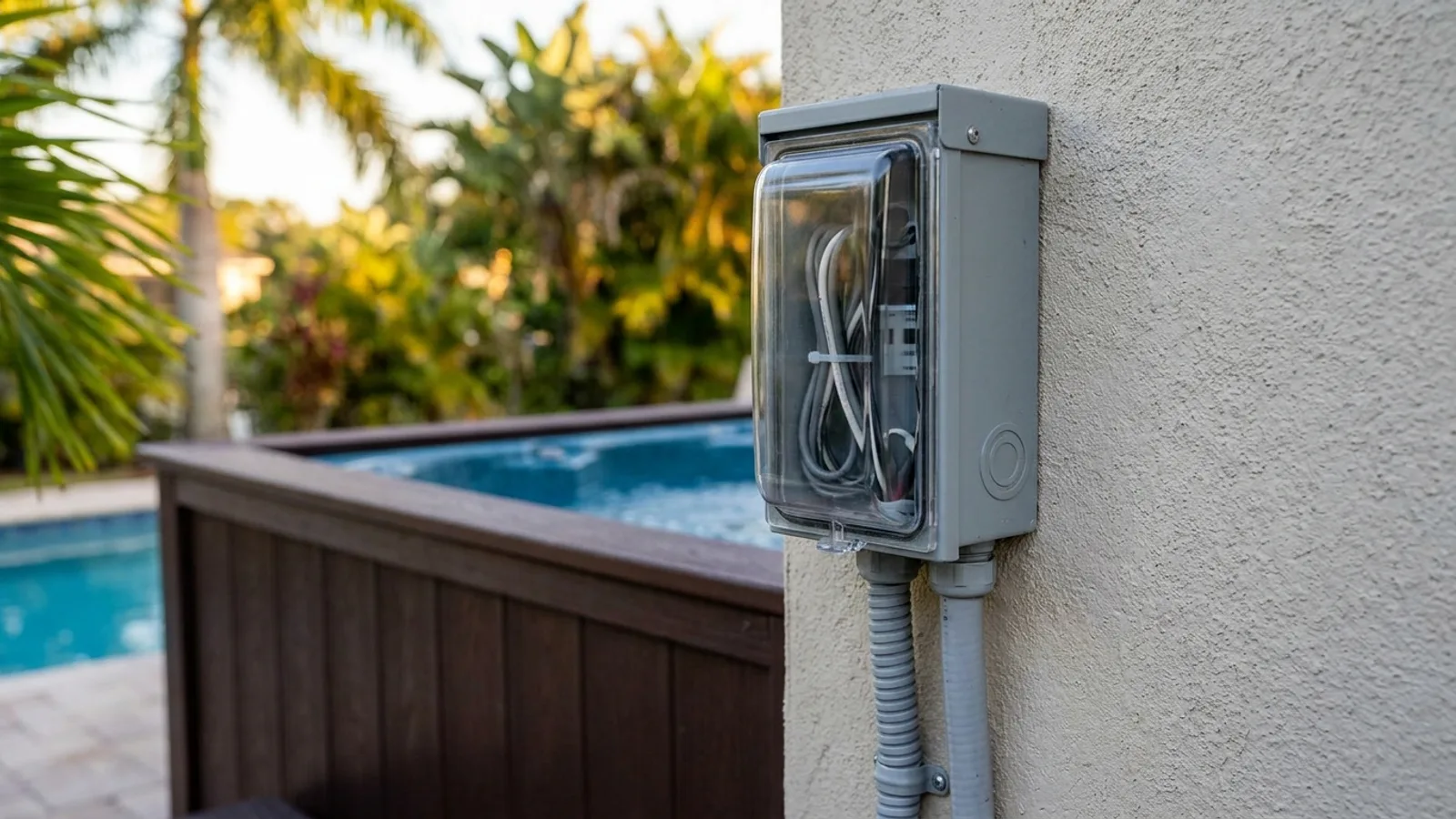 A dedicated bonded electrical circuit and disconnect for a Florida hot tub