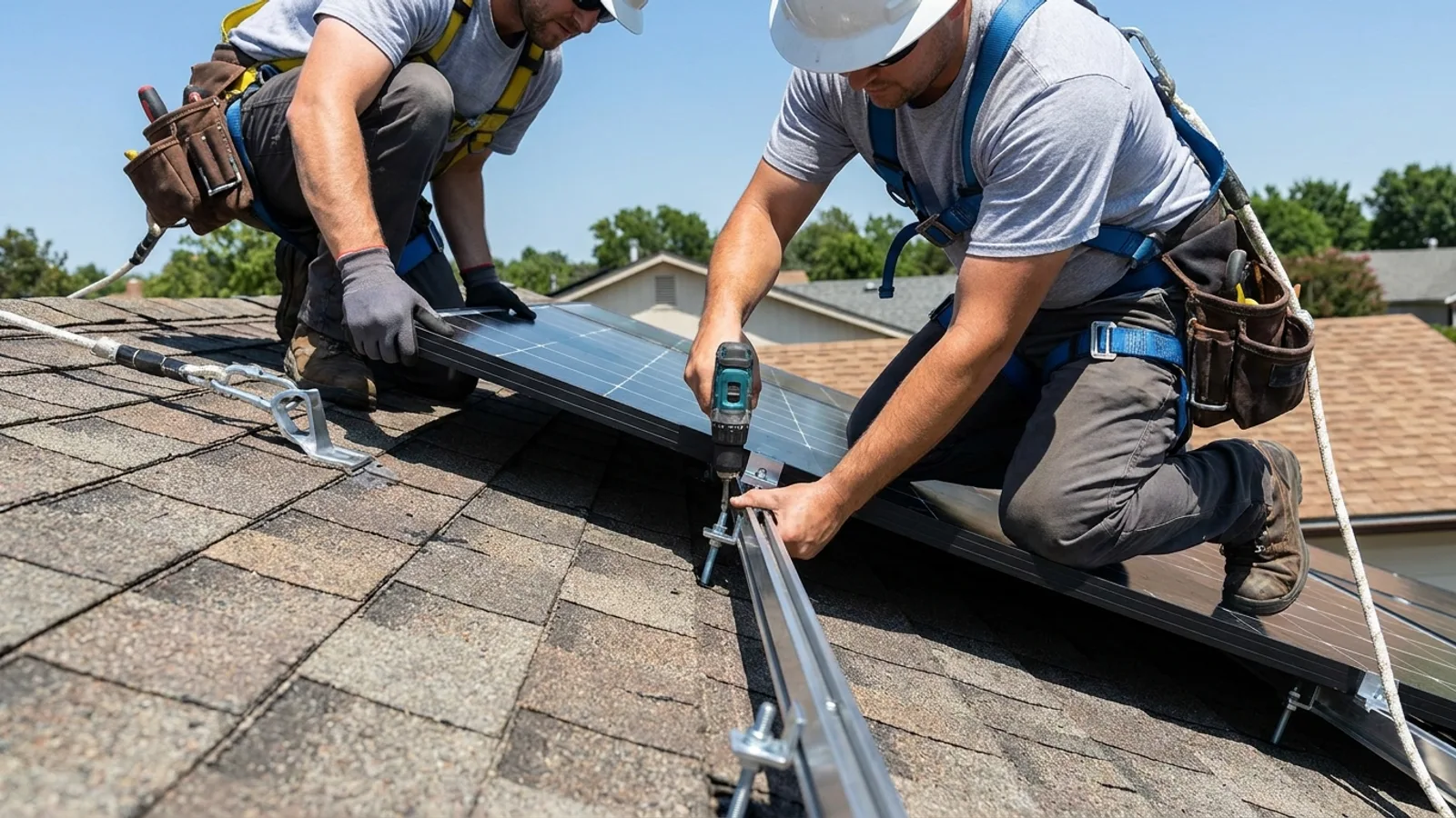 Solar panels installed across the roof of a North Carolina home